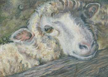 "Across The Pen I Stood" by Anna Kopmeier, Dodgeville WI - Colored Pencil (NFS)